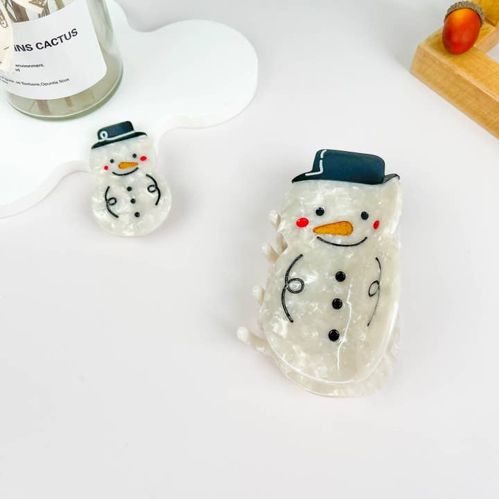 mildstyles - Wholesale Hair Clip - Women's - Hat snowman white hair claw clip
