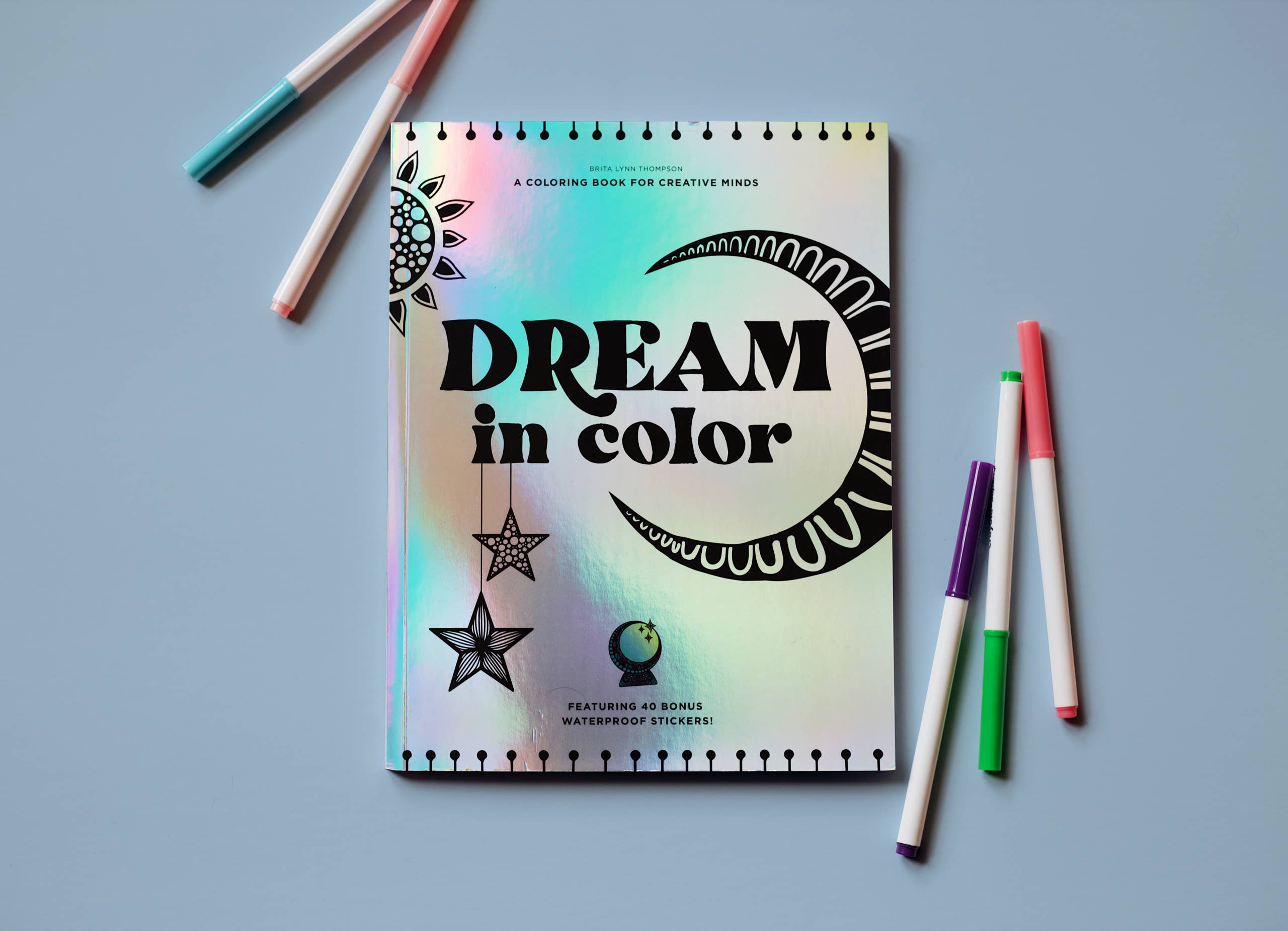 Blue Star Press - Wholesale Coloring & Activity Book - Adult - Dream in Color: Coloring Book & Stickers (Iridescent Cover)1