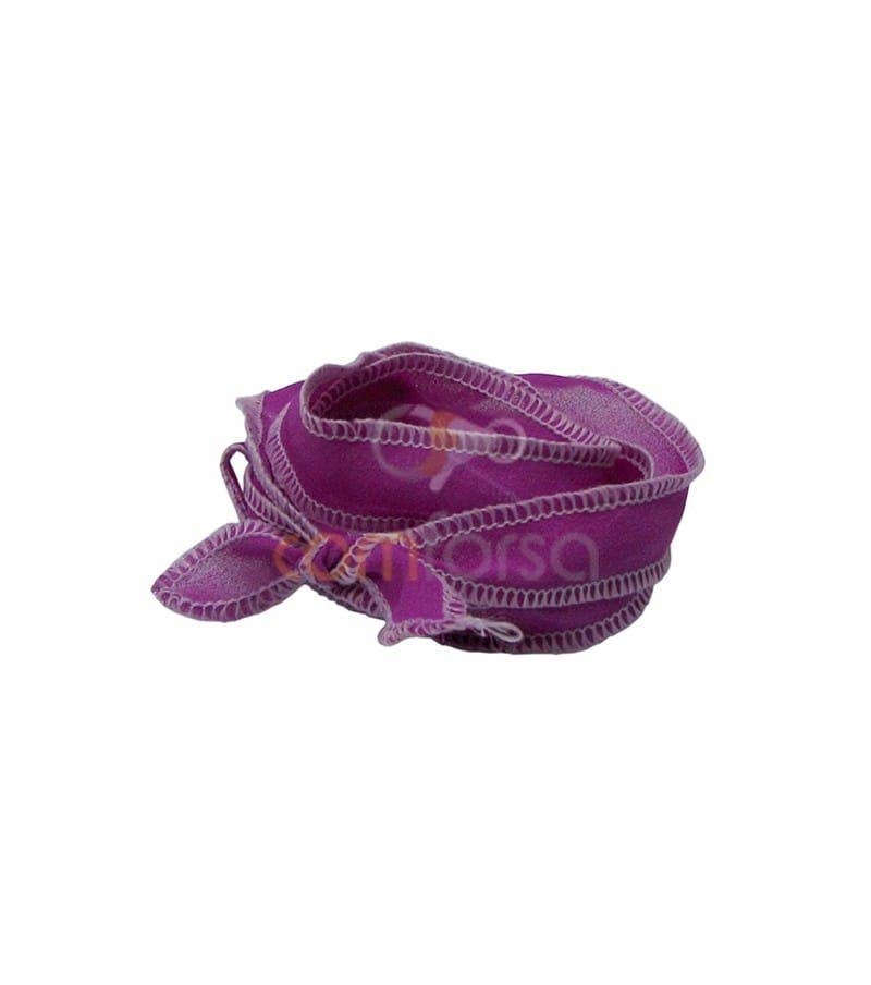 COM FORSA SL - Wholesale Craft Supplies - Natural edged silk ribbon Fuchsia & Pink 60cm0