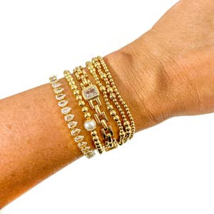 Friendship Bracelet with Gold Filled Beads 6 / Gold Plated