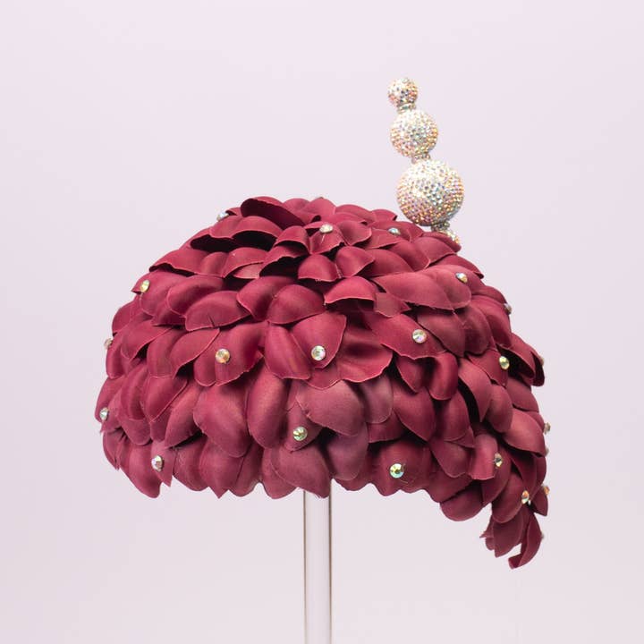 KaKyCo - Wholesale Fascinator hat – Women's - Rose petals coving entire hat w/hat pin on one side | AJ869S