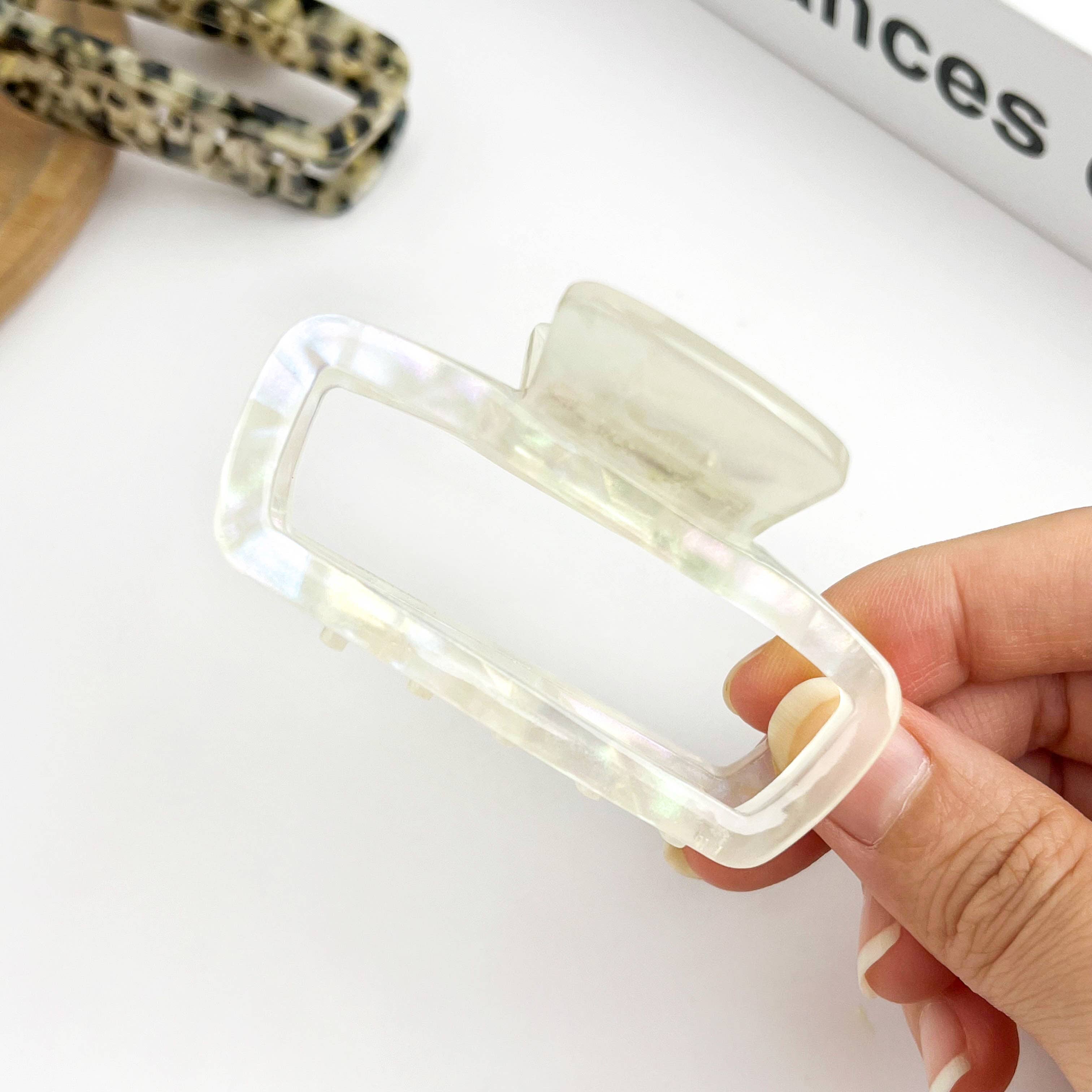 TheDivaSoap - Wholesale Hair Clip - Women's - Classic Rectangle Hollow Claw Clip, Acetate Square Hair Clip7