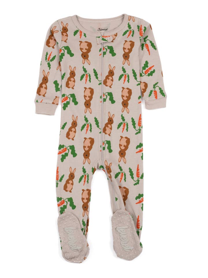 Leveret Pajamas - Vendita all'ingrosso Pigiamino - Neonati - Coniglietti pigiama con piedi per bambini per la primavera