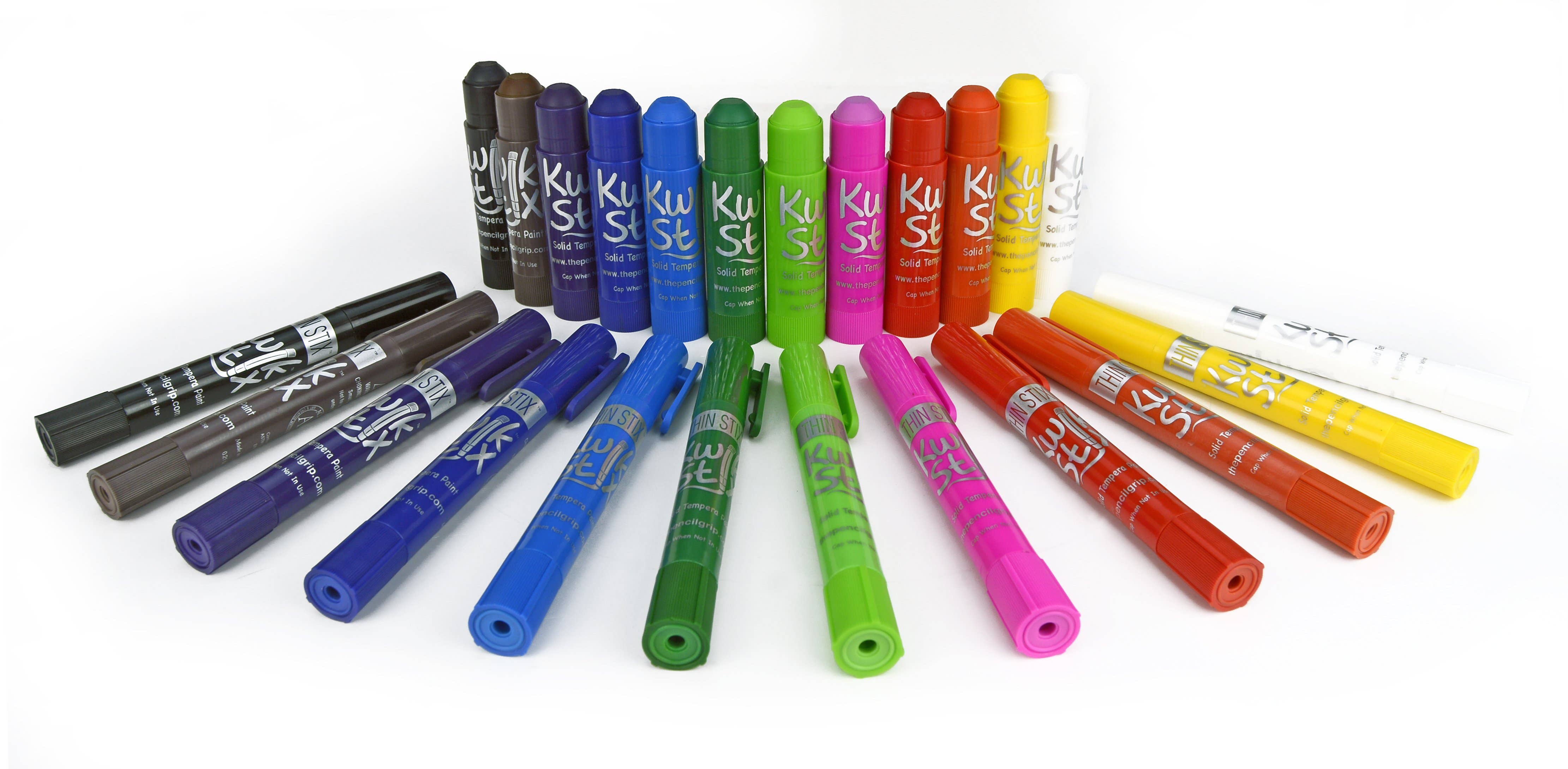 TPG Creations / The Pencil Grip - Wholesale Paint Set - ThinStix Tempera Paint - 12 Thin Classic Colors TPG-6088