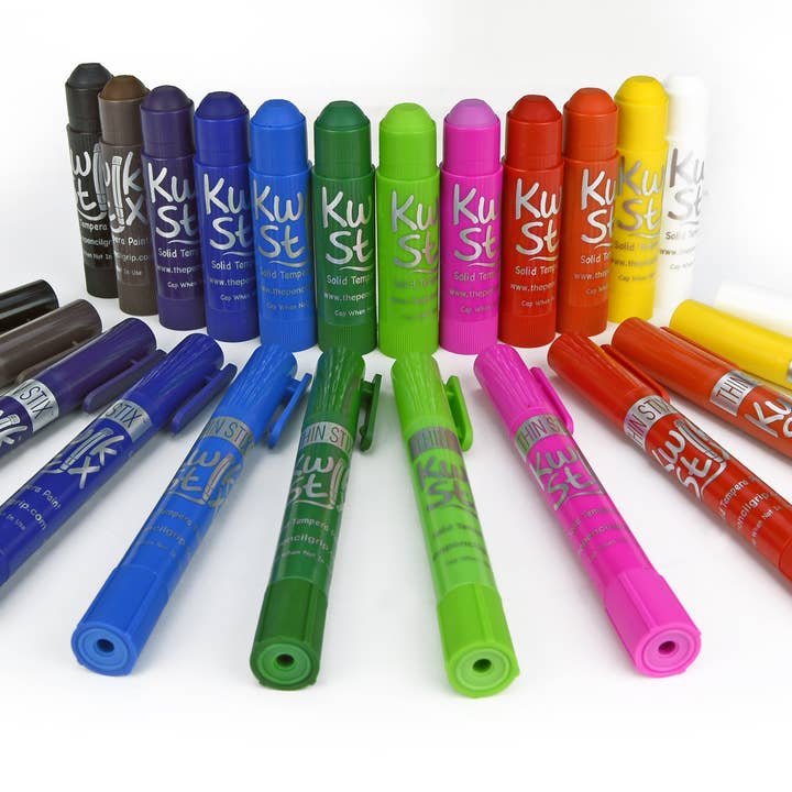 TPG Creations / The Pencil Grip - Wholesale Paint Set - ThinStix Tempera Paint - 12 Thin Classic Colors TPG-6088