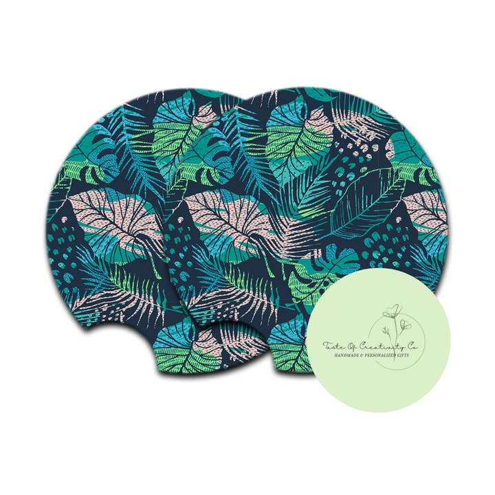 "Hawaiian Tropics" Car Coaster Set, Car Accessory, Gift for Her for wholesale by Taste of Creativity CO.