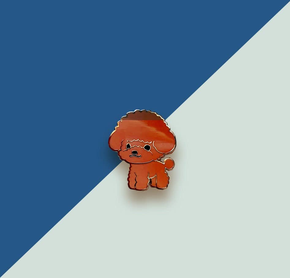 Thousand Skies - Wholesale Lapel Pin/Button - Enamel Pin - Teacup Toy Poodle Pin (Red)1