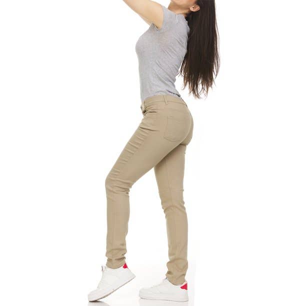 Galaxy By Harvic - Wholesale Pants - Women's - Girl's Super Stretchy Skinny 5-Pocket Uniform Chino Pants4