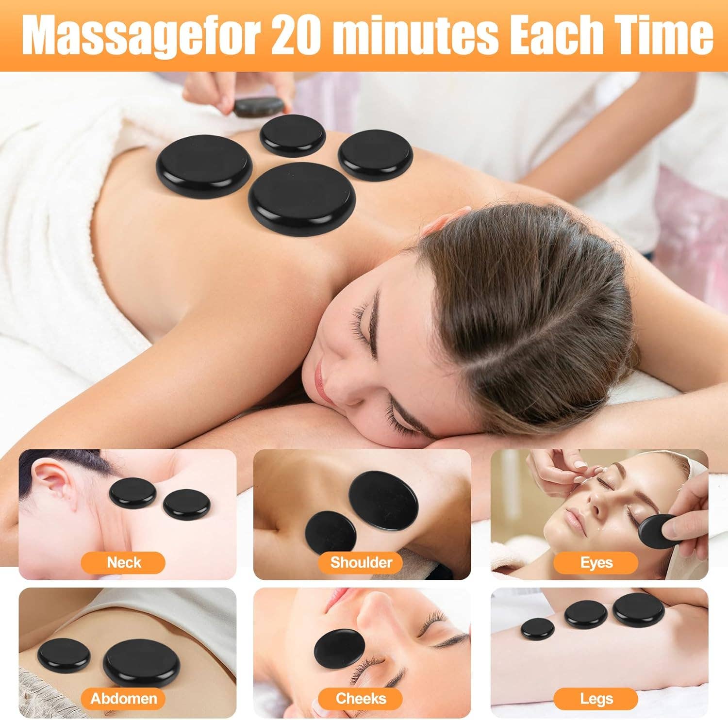 VIGOR - Wholesale Body Massager - Basalt Hot Rocks Massage 20 pcs Stone, Professional Massage2