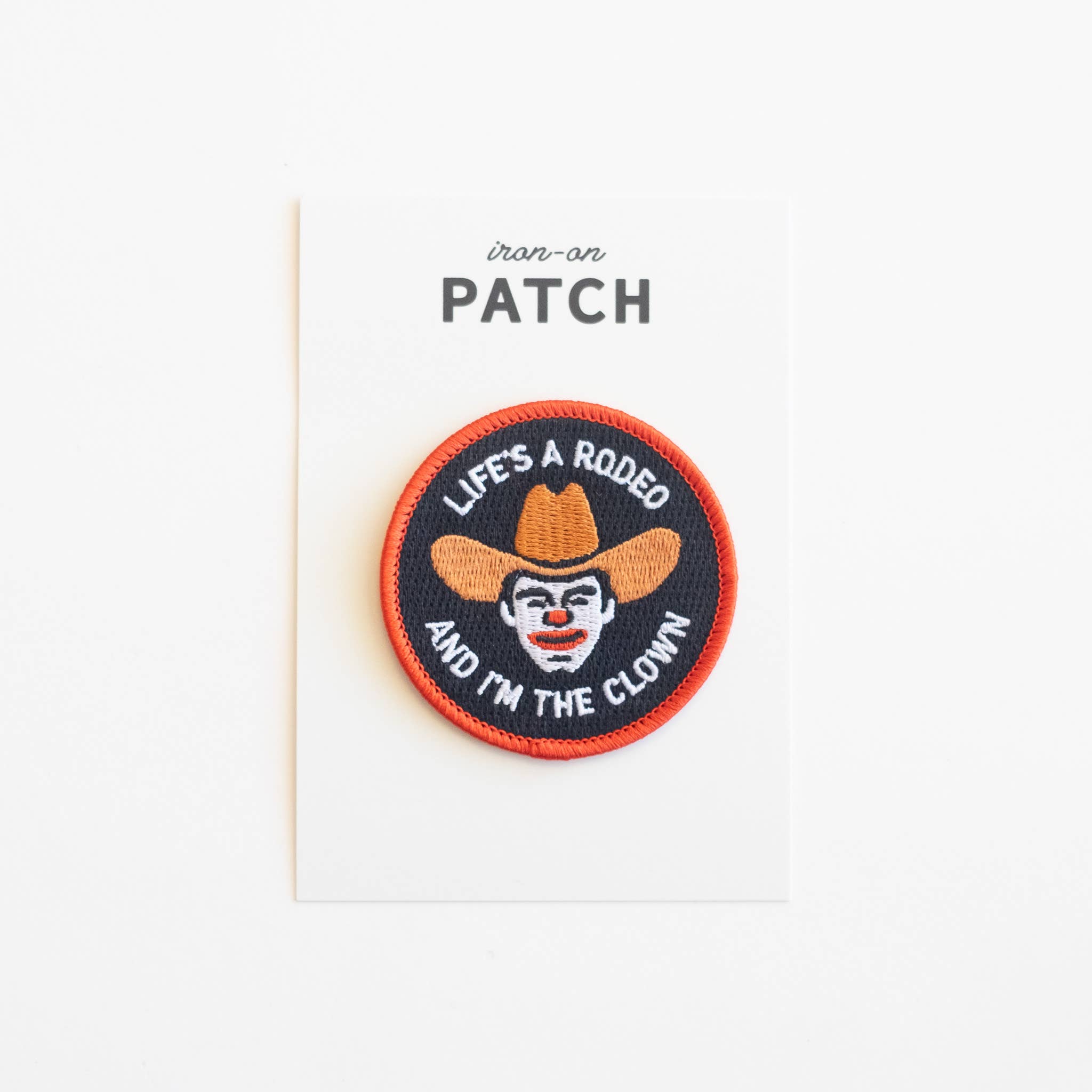 Union Made - Wholesale Patch - Rodeo Clown Embroidered Iron on Patch0