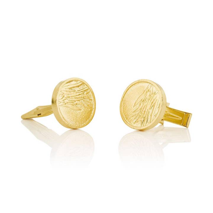 Gemelli Raven in argento Sterling 925 placcato in oro 18k per la vendita all'ingrosso da parte di AURUM by Guðbjörg