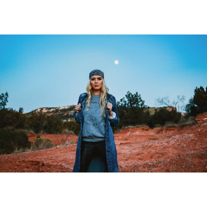 The Coyote Cowgirl - Vendita all'ingrosso Felpa stampata - Donna - Ottenere duro - Bulk-122A1