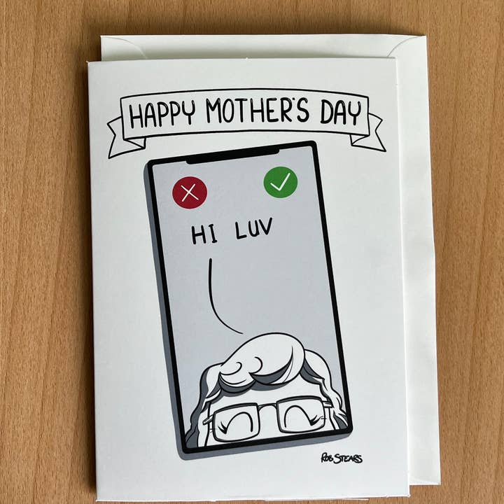 Mors Dags Telefonopkald for engroshandel hos Rob Stears Illustration