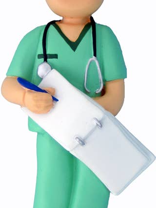 Scrubs Nurse: Male, Brown for wholesale by Ornament Central