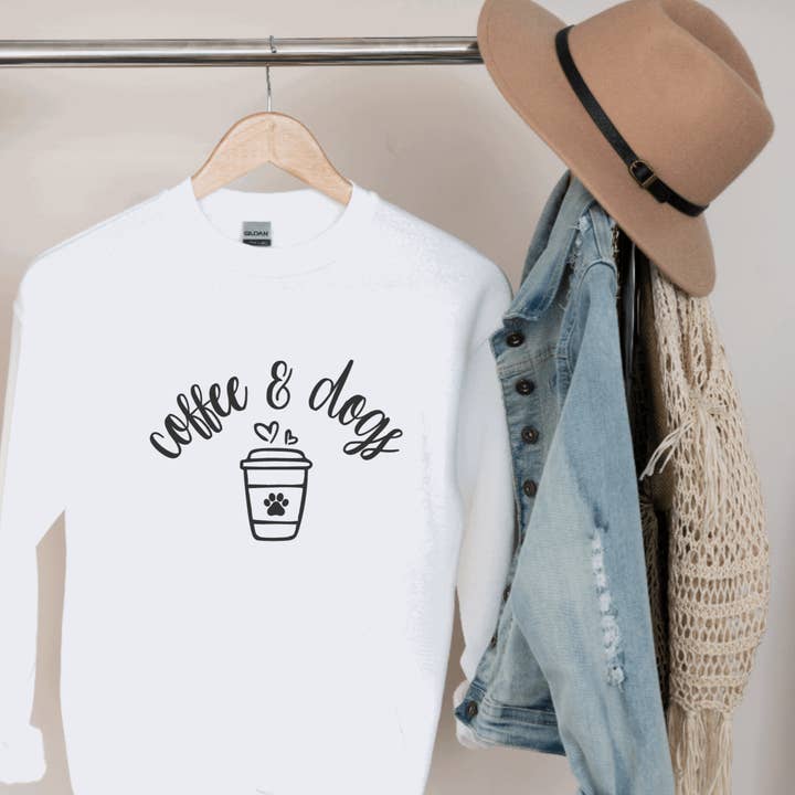 Felpa da caffè e cani, maglione per amanti dei cani per la vendita all'ingrosso da parte di Hunter Kouture