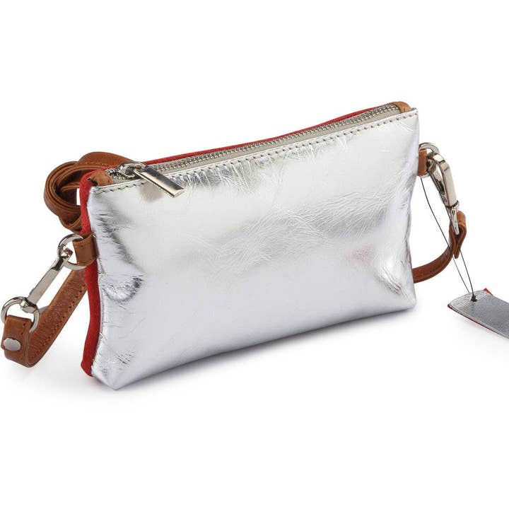 Metallisk Rimor Apple Kopplingsväska #LB76 Silver för wholesale av Hydestyle London