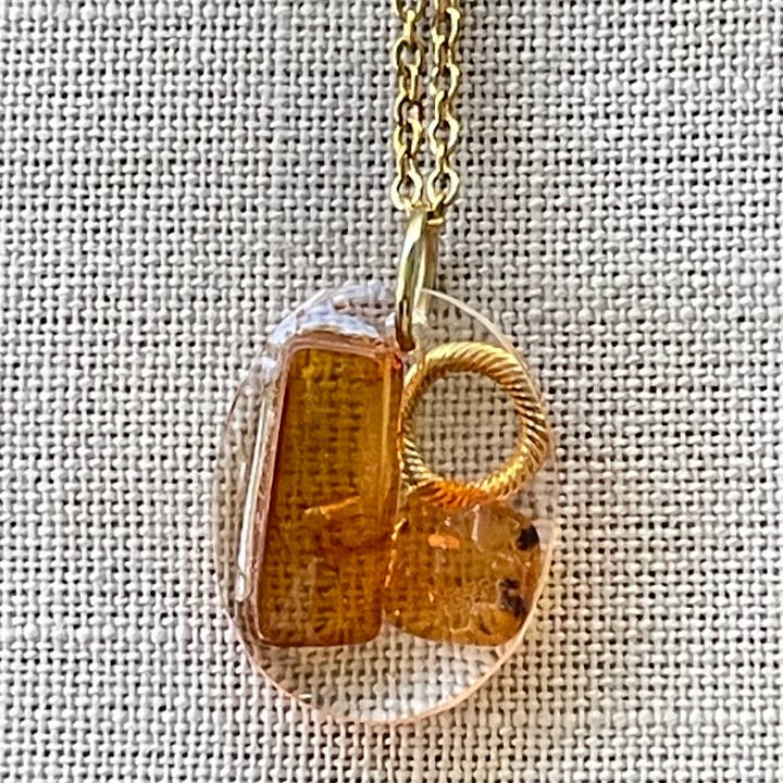 Baltic Amber Tiny Gold Ring for wholesale by Retro Ruby Jewels