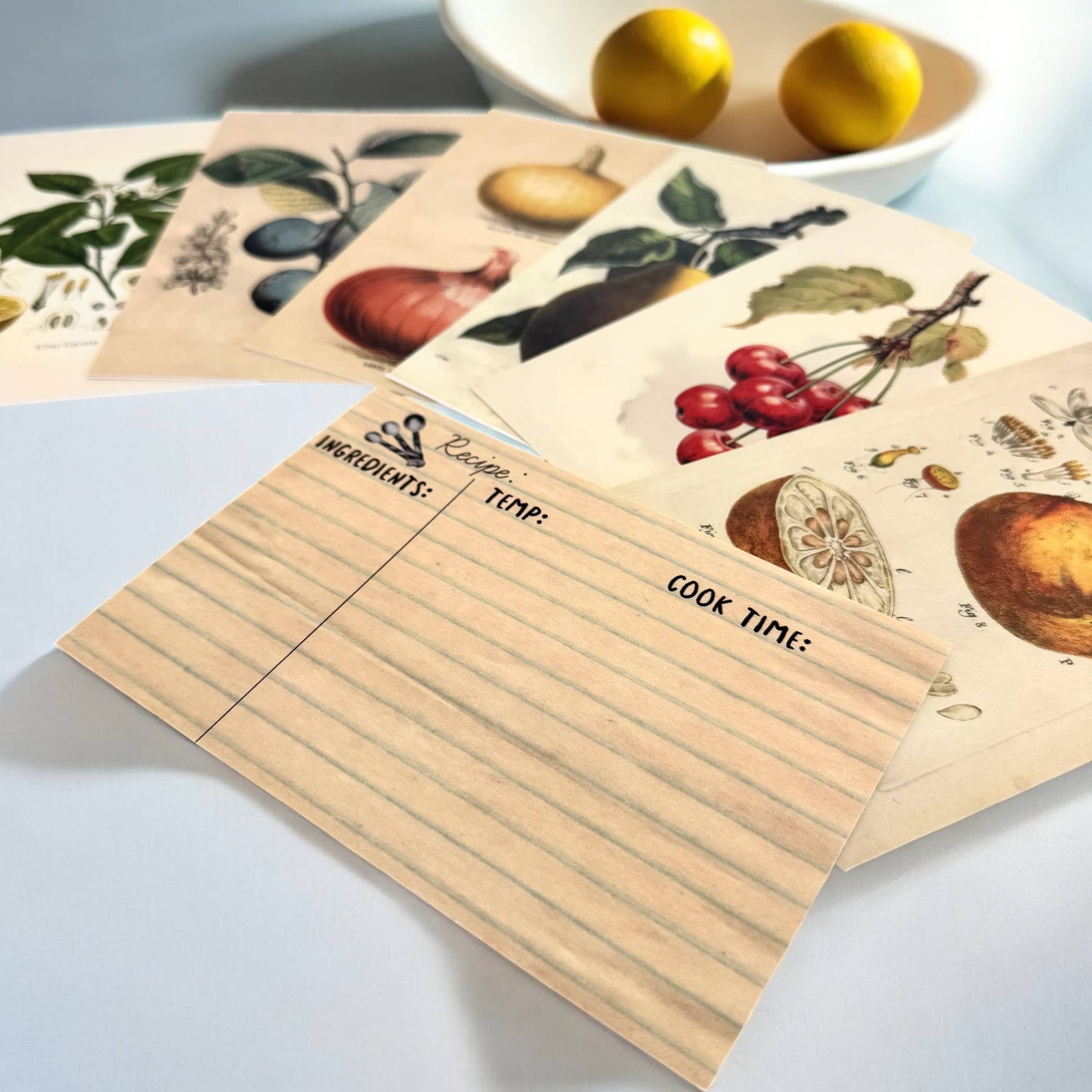 Firefly Notes – wholesale Recipe card – Botanical Recipe Card Set ,12 Cards + Banana Bread Recipe2
