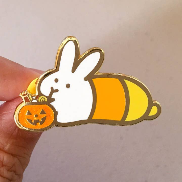 Candy Corn Bunny Halloween Pin for wholesale by Fubini Crafts