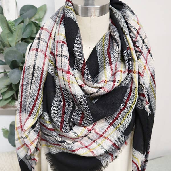 Plaid Oversized Blanket Scarves for wholesale on Faire