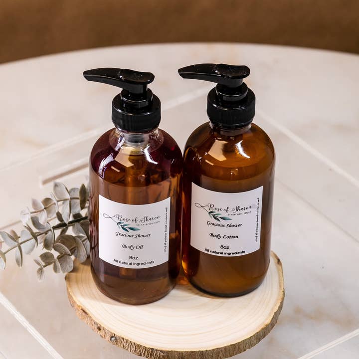 Ensemble de lotions et d'huiles pour le corps pour la vente par Rose of Sharon Soap Boutique