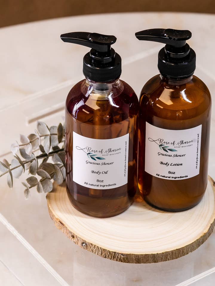 Lotion & Body Oil Set for wholesale by Rose of Sharon Soap Boutique