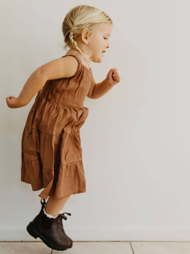 Vincente Tie Dress | Organic Sugarcane | Mulberry for wholesale on Faire3