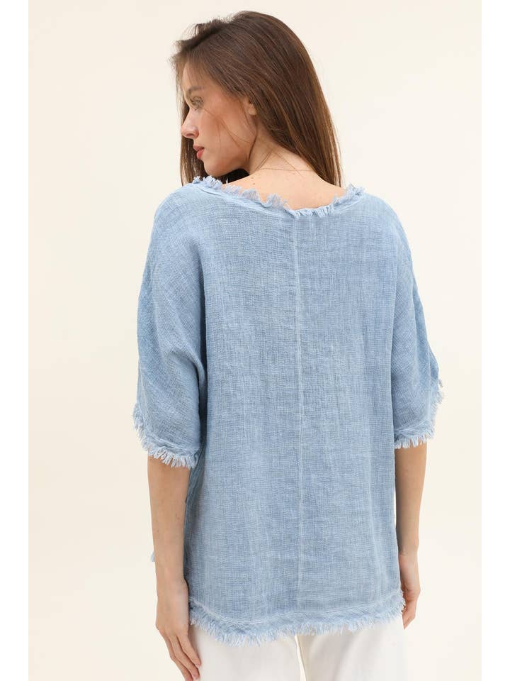 LÉA & LUC - Wholesale Blouse – Women’s - Plain blouse in 50% Linen and 50% Cotton REF. 982845