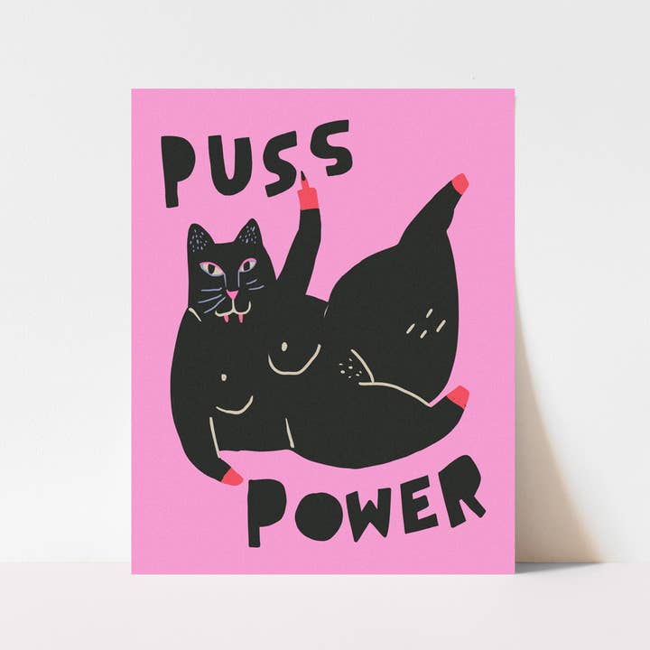 Kuku Studio - Wholesale Art Print - Puss Power Art Print