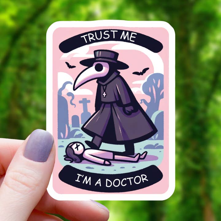 Mimic Gaming Co - Wholesale Sticker - Trust Me Plague Doctor Tarot Inspired Sticker- 3"0