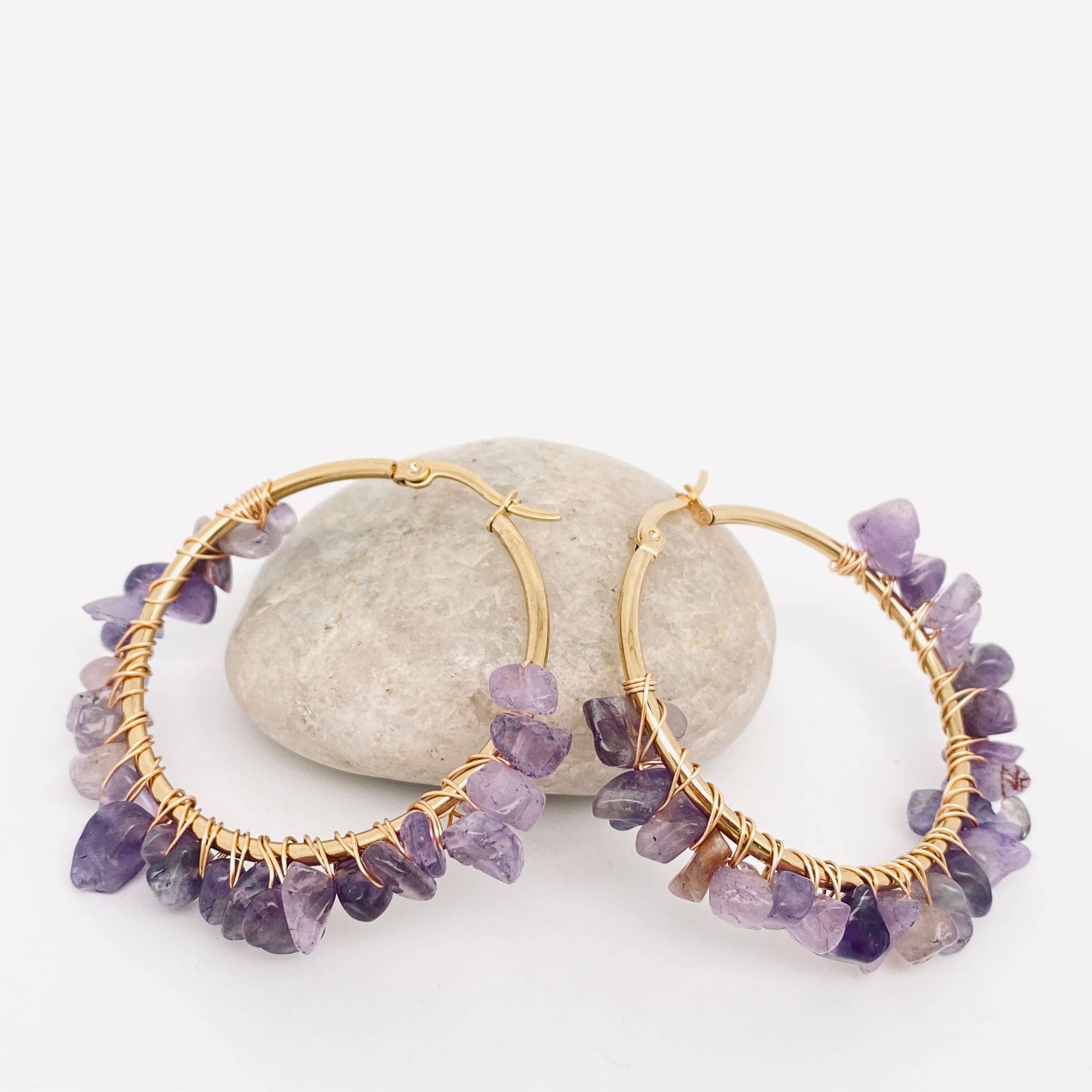 Mio Queena – Engroshandel Hoops – Rustfrit stål håndviklede naturlige grus Hoops2