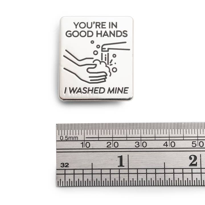 Dissent Pins - Wholesale Lapel Pin/Button - You're in Good Hands Handwashing Pin