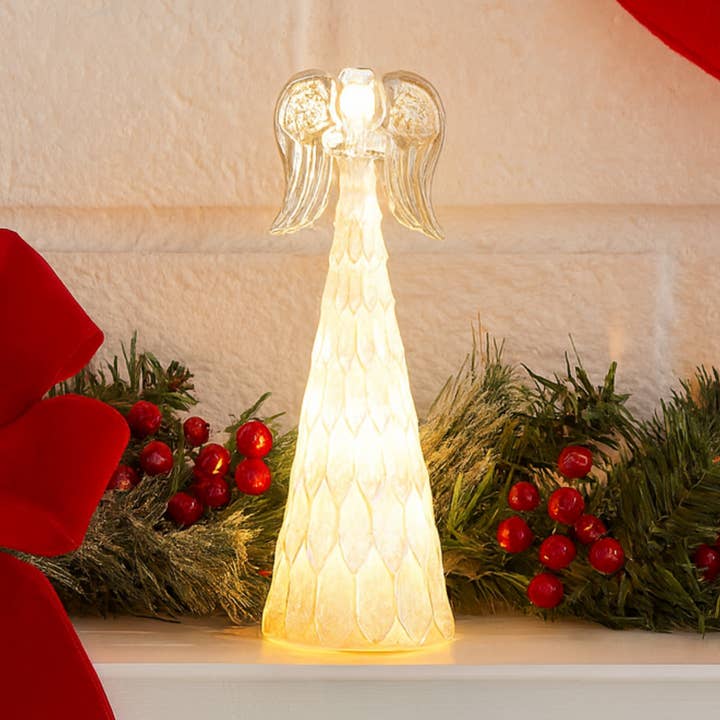 Light Up Standing Angel w/ Marquise Detailing (small) for wholesale by GeoCentral