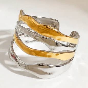 Silver and Gold Stacked Ring for wholesale by Sweet Cherry Sky