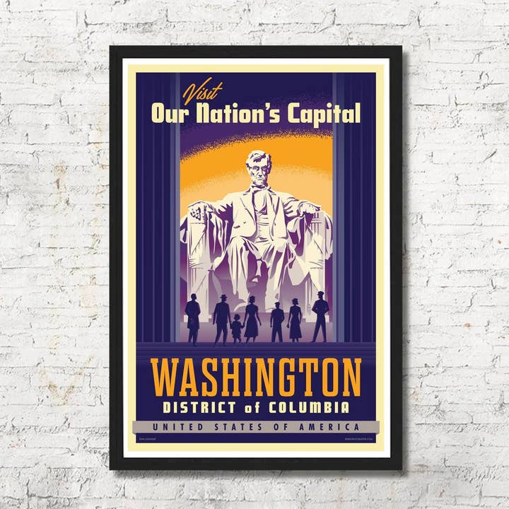Geschenk voor wanddecoratie met kunstdruk in Washington D.C. voor wholesale door Red Robot Design & Illustration