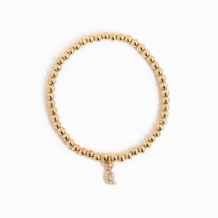 Sessori - Wholesale Charm/Dangle Bracelet - CZ Pave Letter Initial Stretch Bracelet15