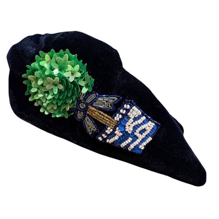 Velvet Beaded Topiary Headband for wholesale by Rajani Baker
