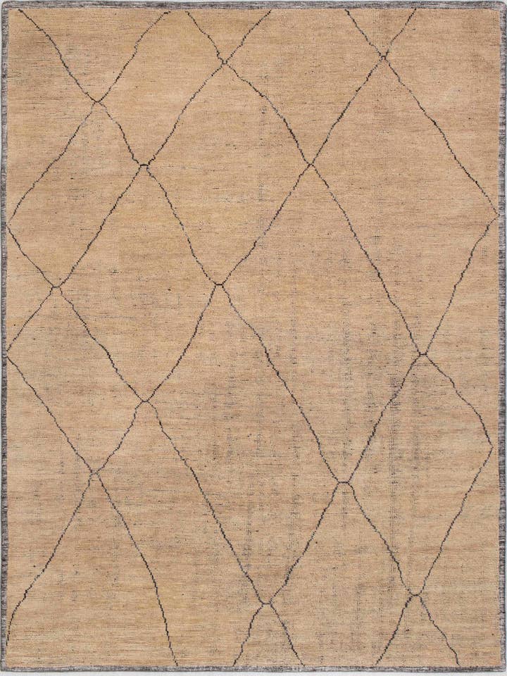 8x10 Brown Charcoal Boho Wool Rug, Custom Moroccan Shag for wholesale by Aesthetic Homes LLC