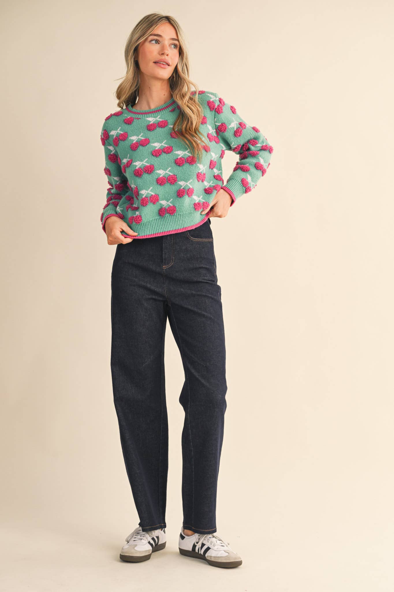 &MERCI - Wholesale Knit Sweater - Women's - FUZZY CHERRY SWEATER MSW111226