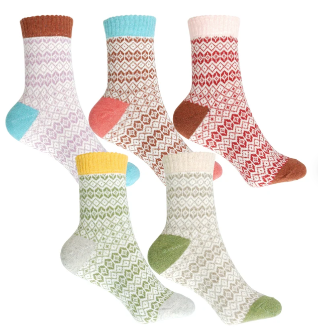 My Wholesale Warehouse - Wholesale Socks - Women's - Generise Pack of 5 Pairs Ladies Thick Wooly Socks18