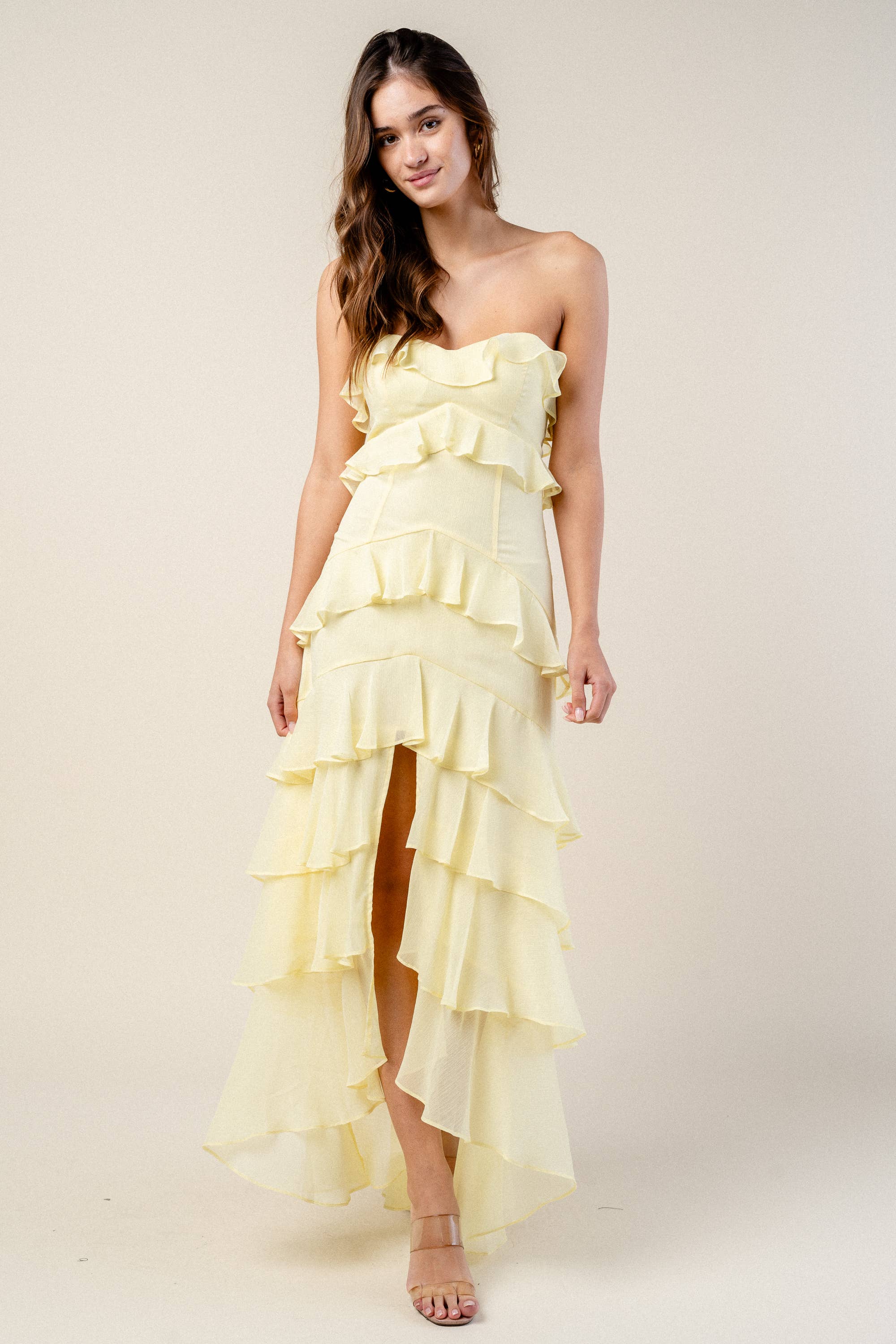 BEIVY & COLLABO – wholesale Klänning - Dam – BD12806K / YORYU CHIFFONG VOLANGLAGER MAXIKLÄNNING10