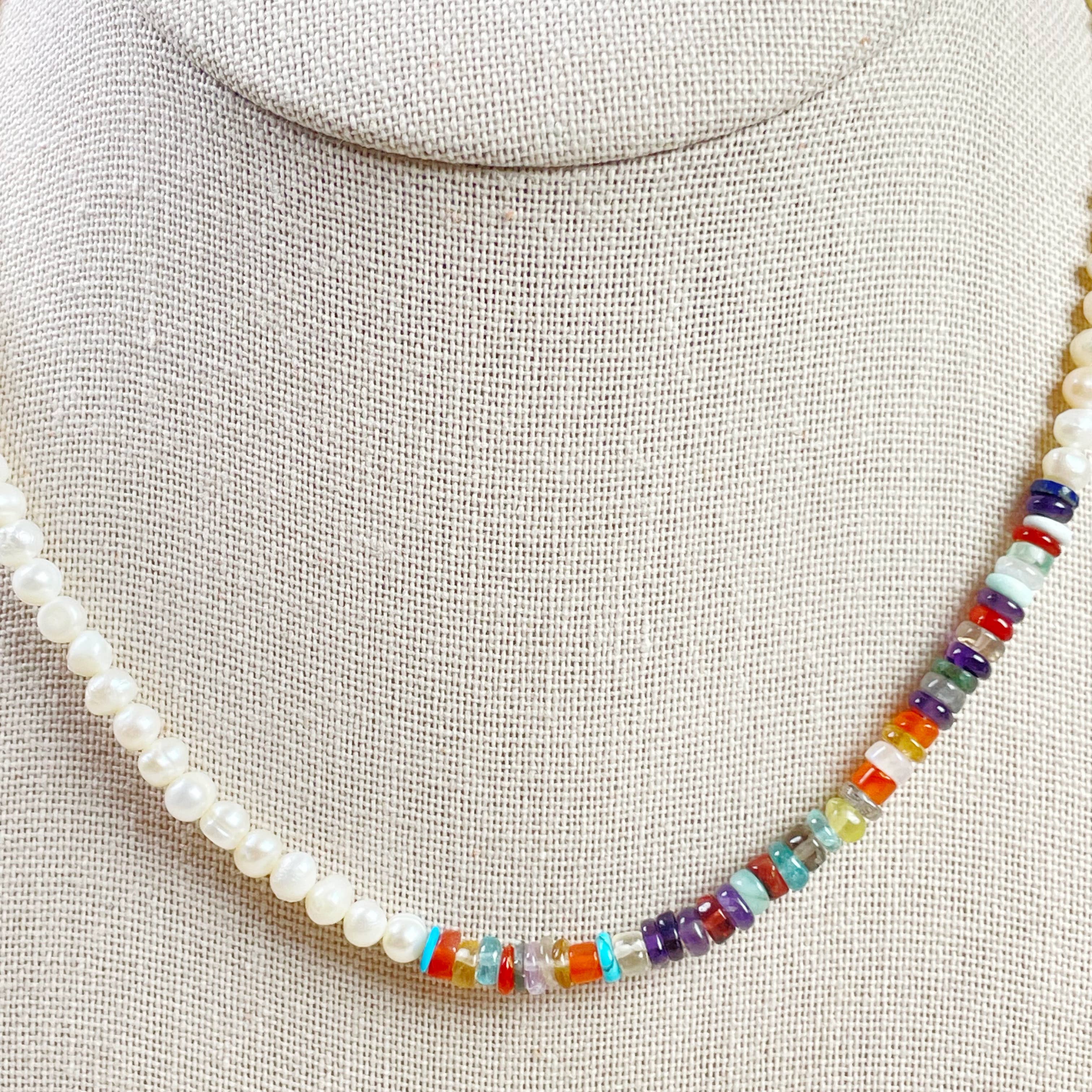 Ewelina Pas Jewelry - Wholesale Beaded/Pearl Necklace - Perla// Pearl Multi Gemstone Beaded Necklace6
