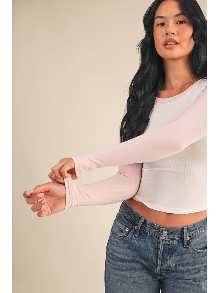 KIMBERLY C - Wholesale Knit Top - Women's - Y2K Raglan Long Sleeve Tee59