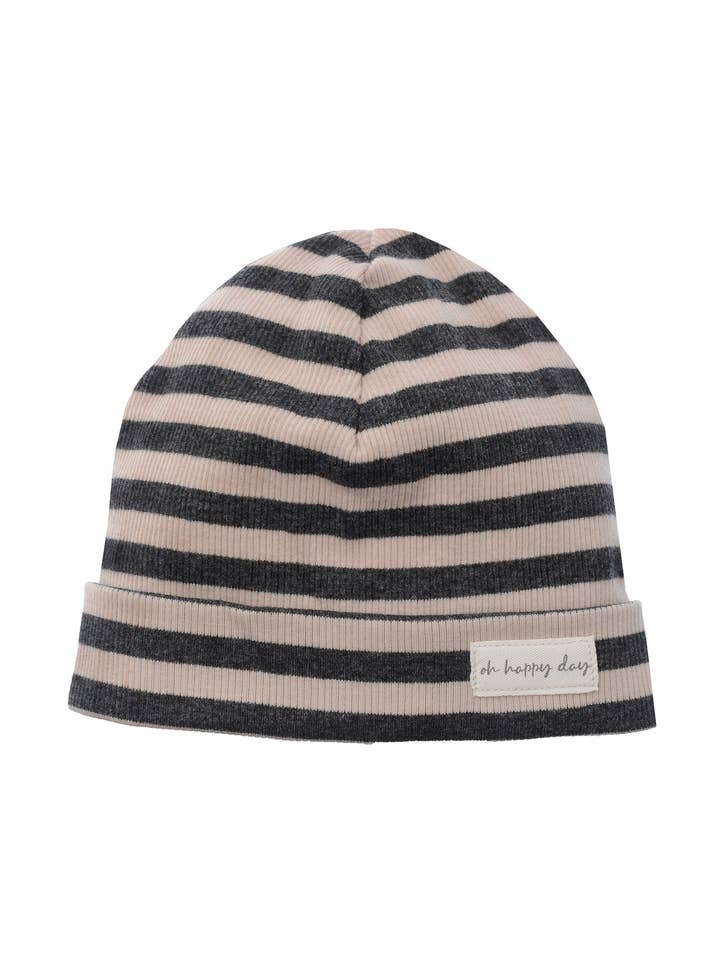 Umschlagmütze in grau-beige gestreift für den Großhandel von Liliput