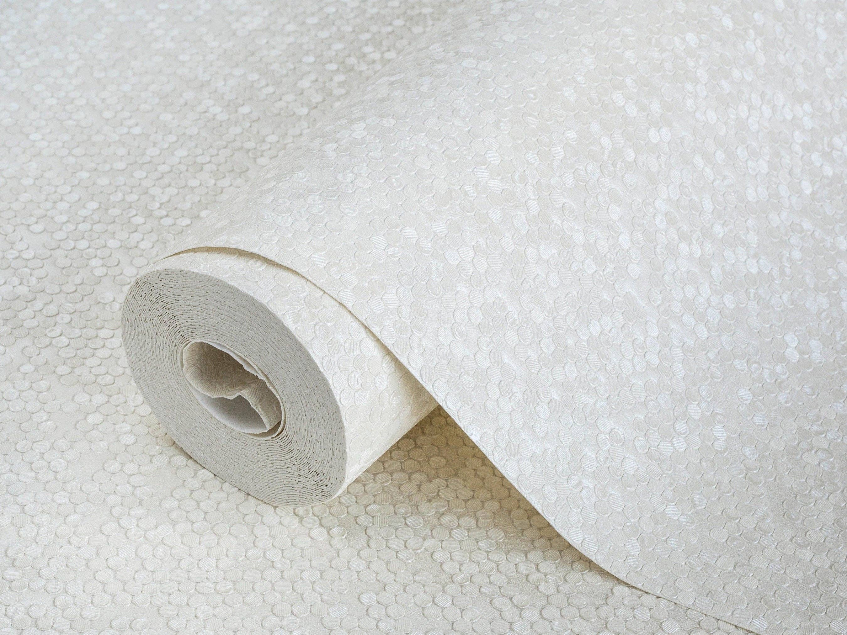 Walloro Luxury Embossed Wallpaper - Wholesale Wallpaper - Vinyl Pure White Embossed Wallpaper, Home Wall Decor, Aesthetic Wallpaper, Textured Wallcovering Non-Adhesive- 41.7”W X 393”H2