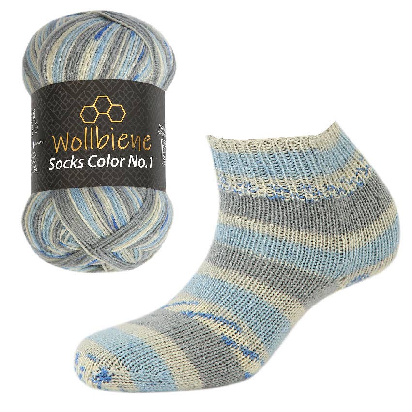 Wollbiene - Venta al por mayor Hilos - Hilo para calcetines Wool Bee Socks Color, 100 g, grosor 4 hebras2