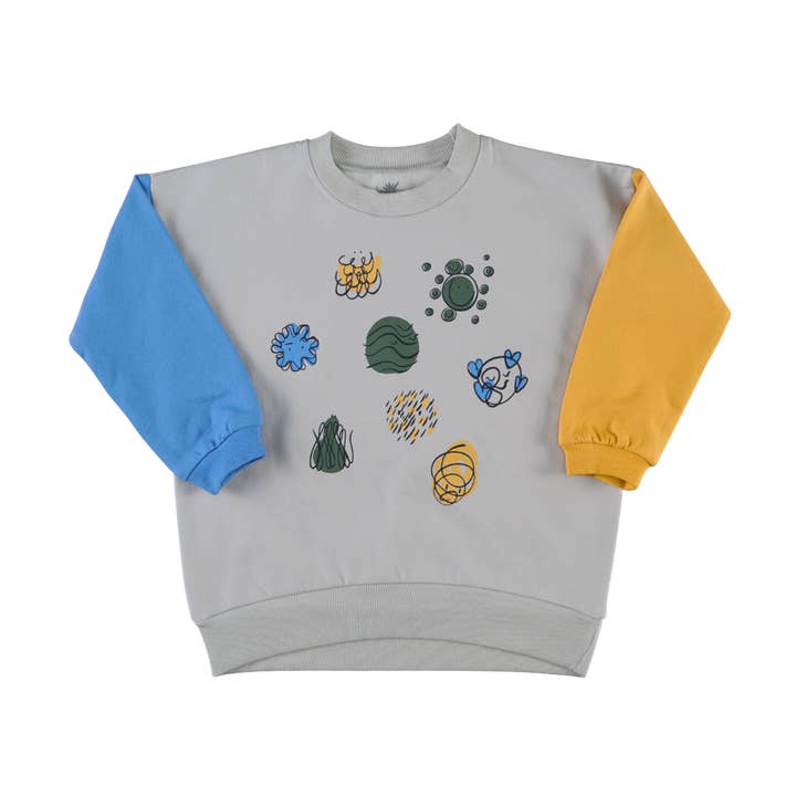 "Grow" Organic Cotton Sweatshirt - Multicolor for wholesale by Little Yucca