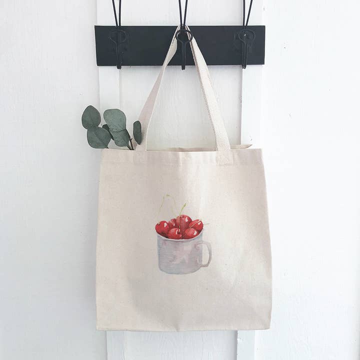 Cup of Cherries - Canvas Tote Bag for wholesale by Indigo Tangerine