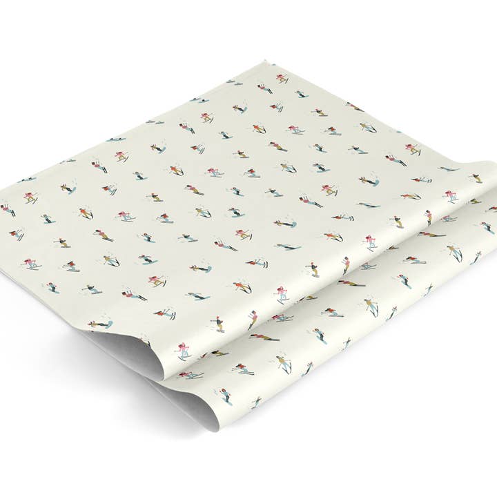 Dahlia Press - Wholesale Flat Wrap - Skier - Gift Wrap (Single Sheets)