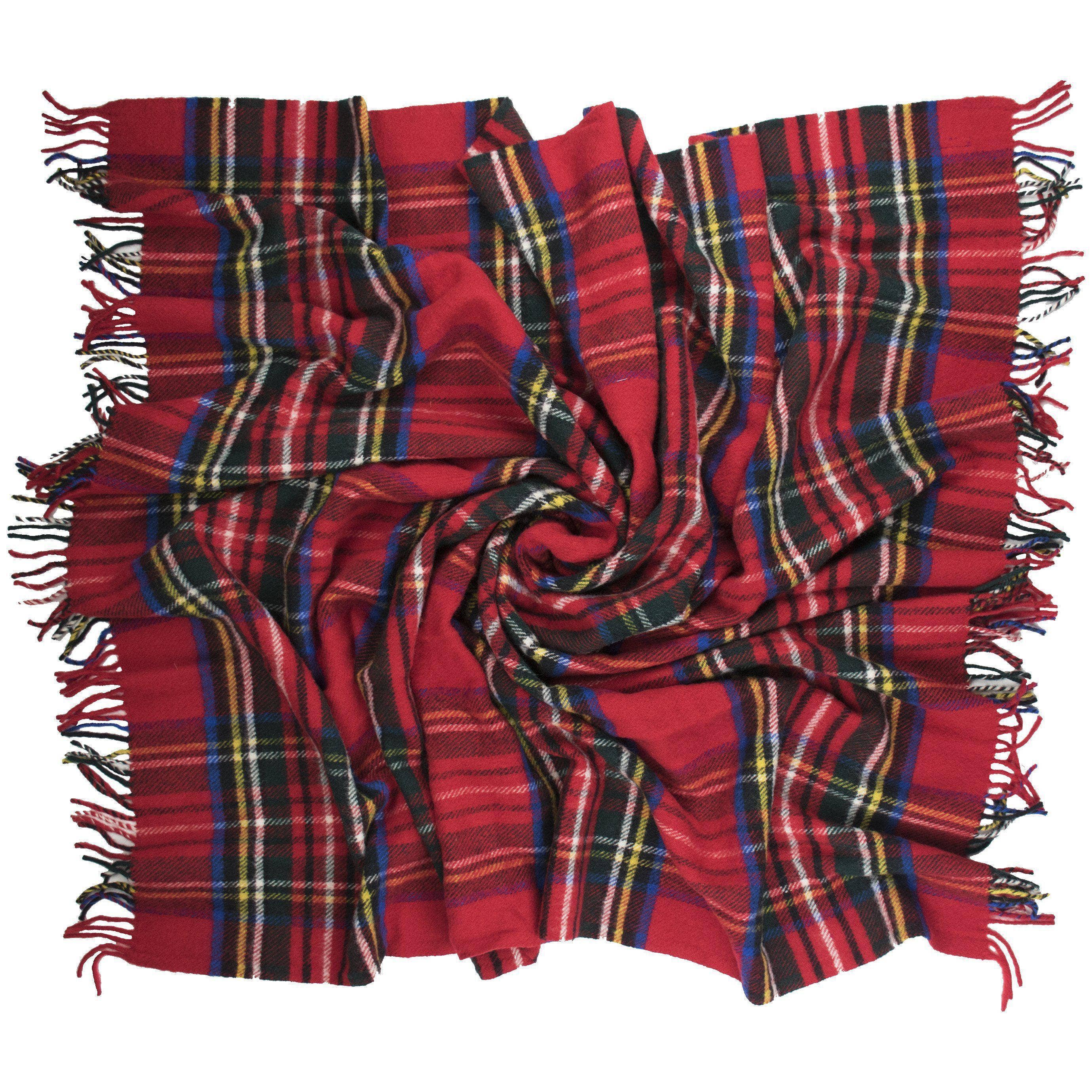 Prince of Scots - Wholesale Throw Blanket - Highland Tweeds Wool Fluffy Throw  - Royal Stewart1